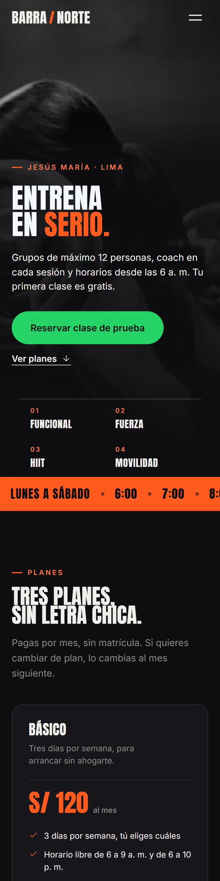 Vista de la demo de Gimnasio